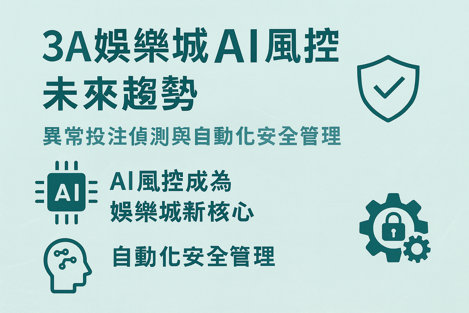 3A娛樂城AI風控與安全管理示意圖